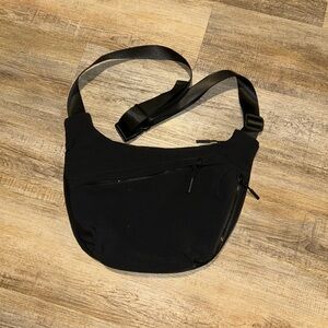 Nylon Black Crossbody Bag - Multi-Pocket